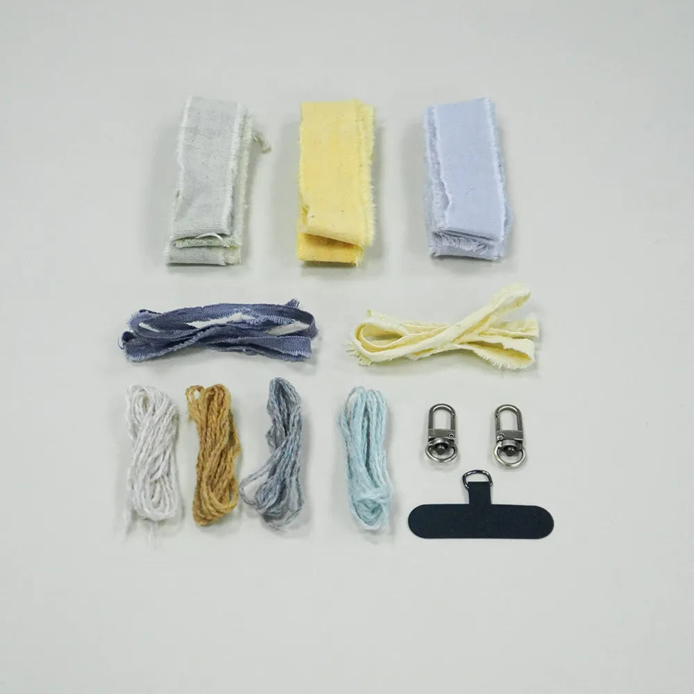 Yellow Gray Phone Strap DIY Craft Kit Set