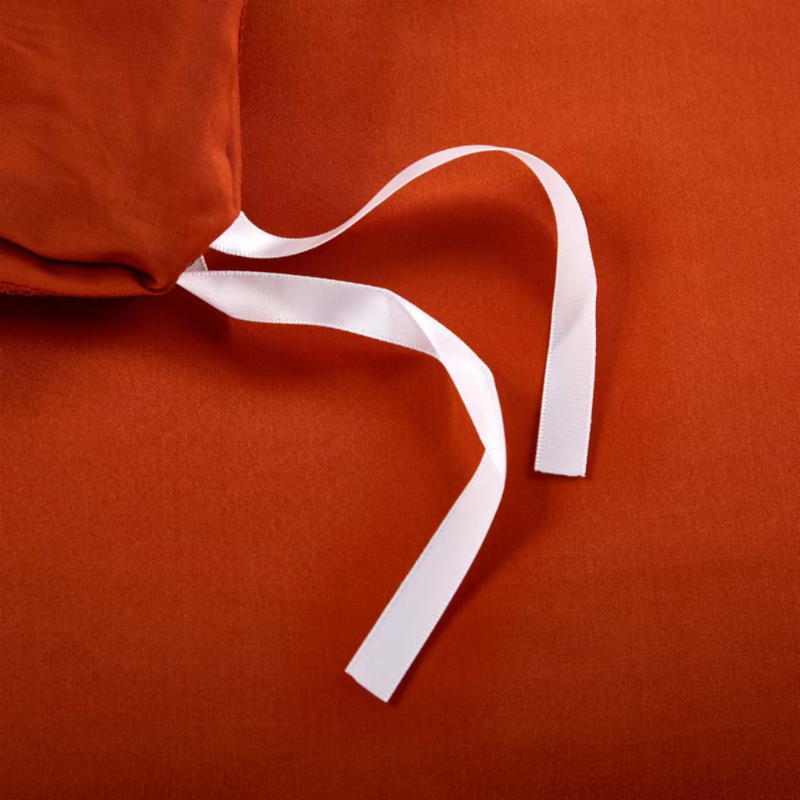 19 Momme 100% Mulberry Silk Orange Bedding Set