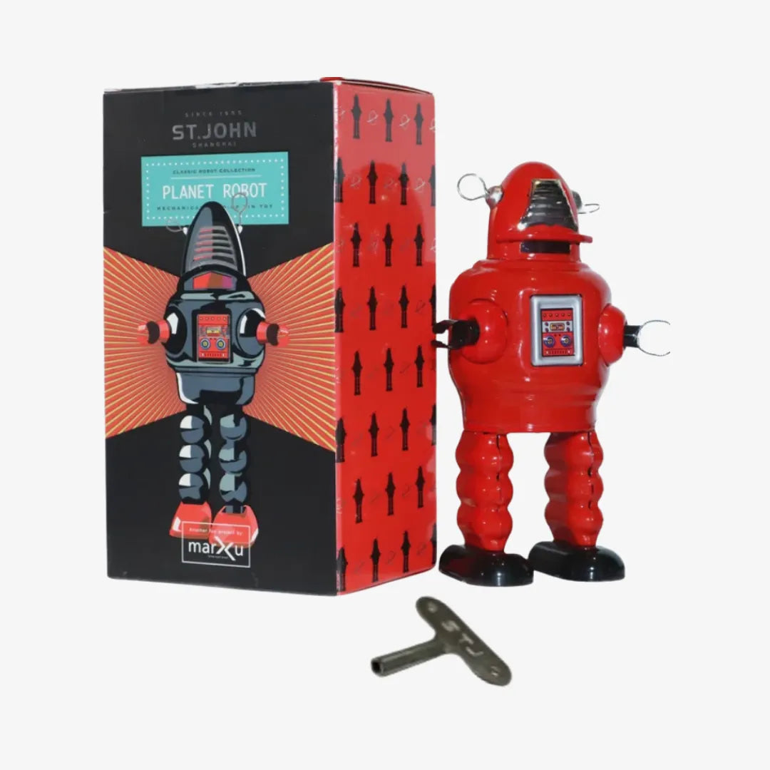 Planet Robot Tin Wind Up Toy Classic Vintage Style Gift Idea for Christmas