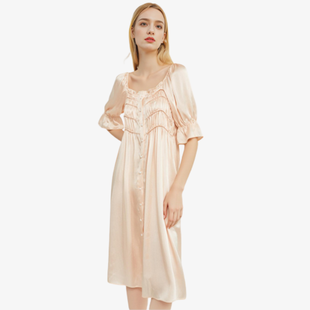 19 Momme 100% Mulberry Silk Vintage French-Style Nightdress