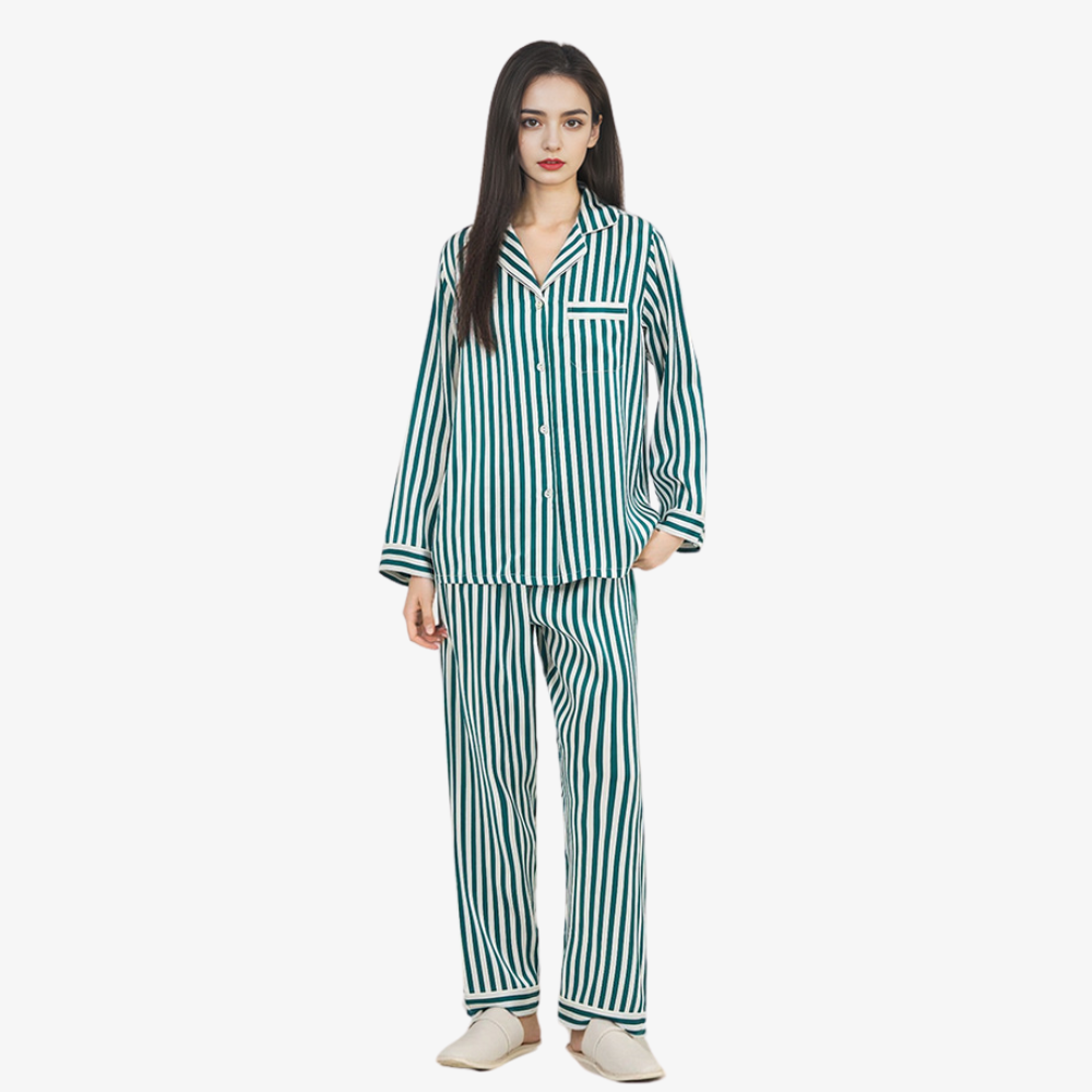 19 Momme 100% Mulberry Silk Striped Pajama Set