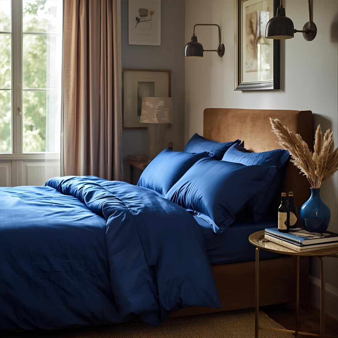 Royal Blue 19 Momme 100% Mulberry Silk Flat Sheet