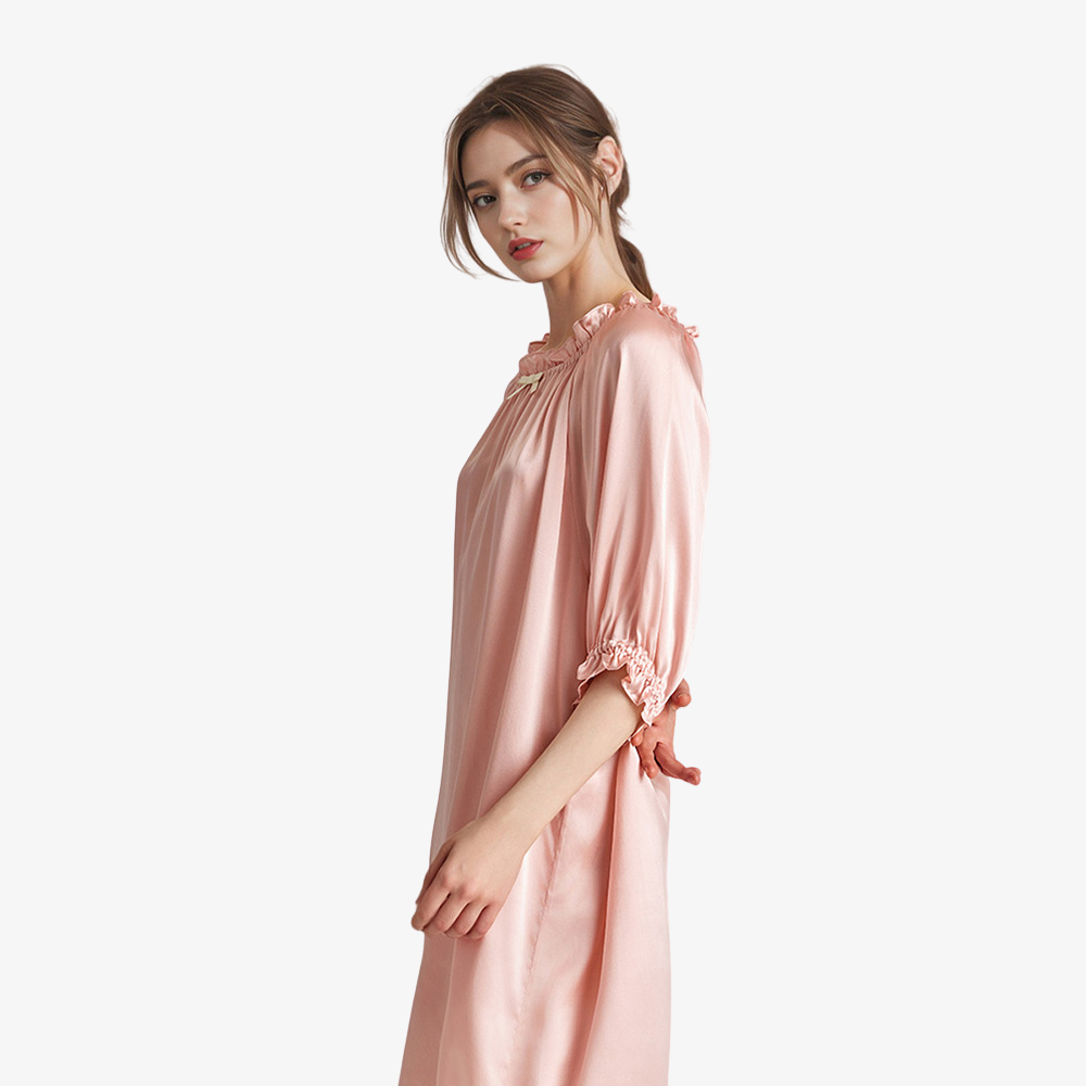 16 Momme 100% Mulberry Silk Loose-Fit Long Nightdress