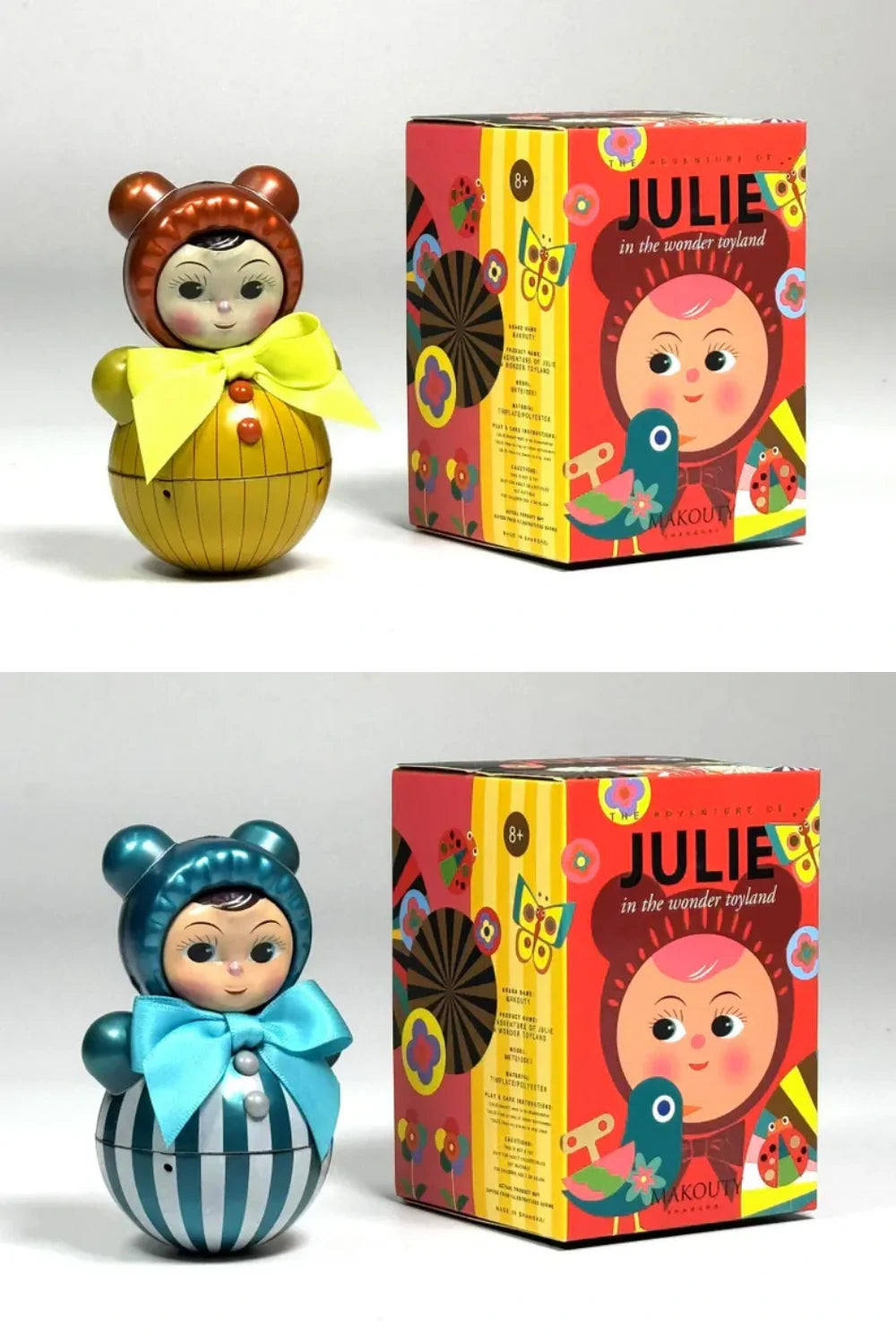 Roly Poly Retro Tin Wind Up Doll Vintage Collectible Made in Saint John