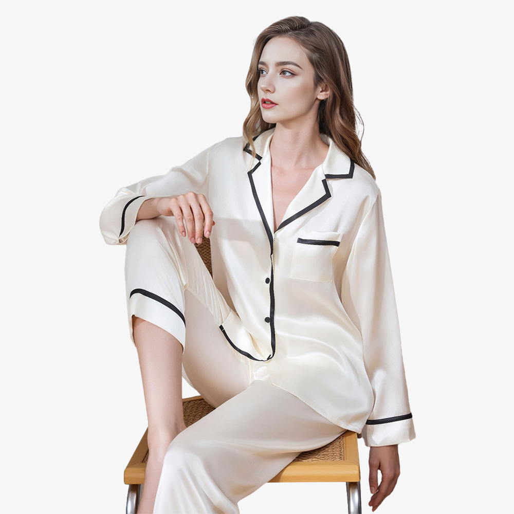 19 Momme 100% Mulberry Silk Fall/Winter Pajama Set