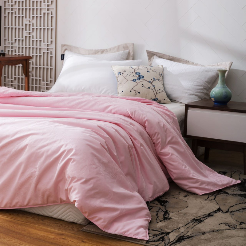 Pink 80s Cotton 100% Mulberry Silk Duvets