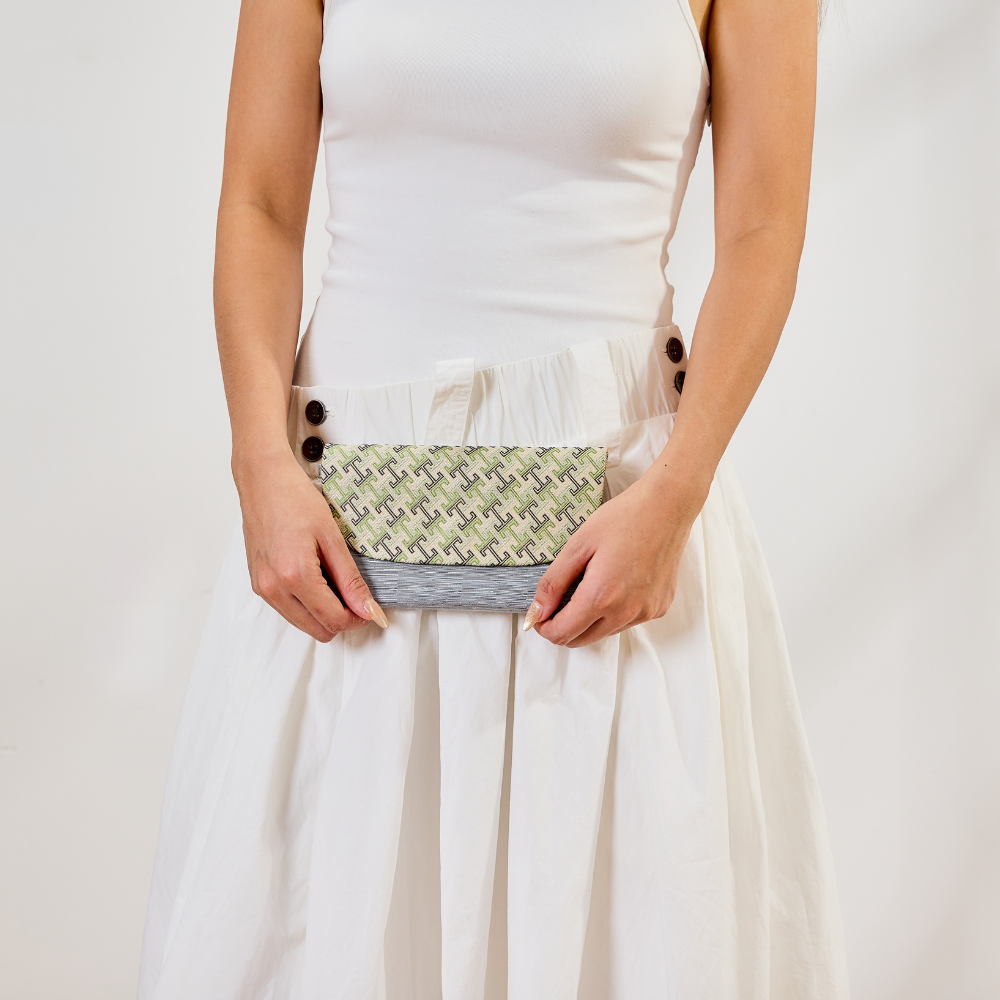 Vintage Letter Silk Song Brocade Clutch