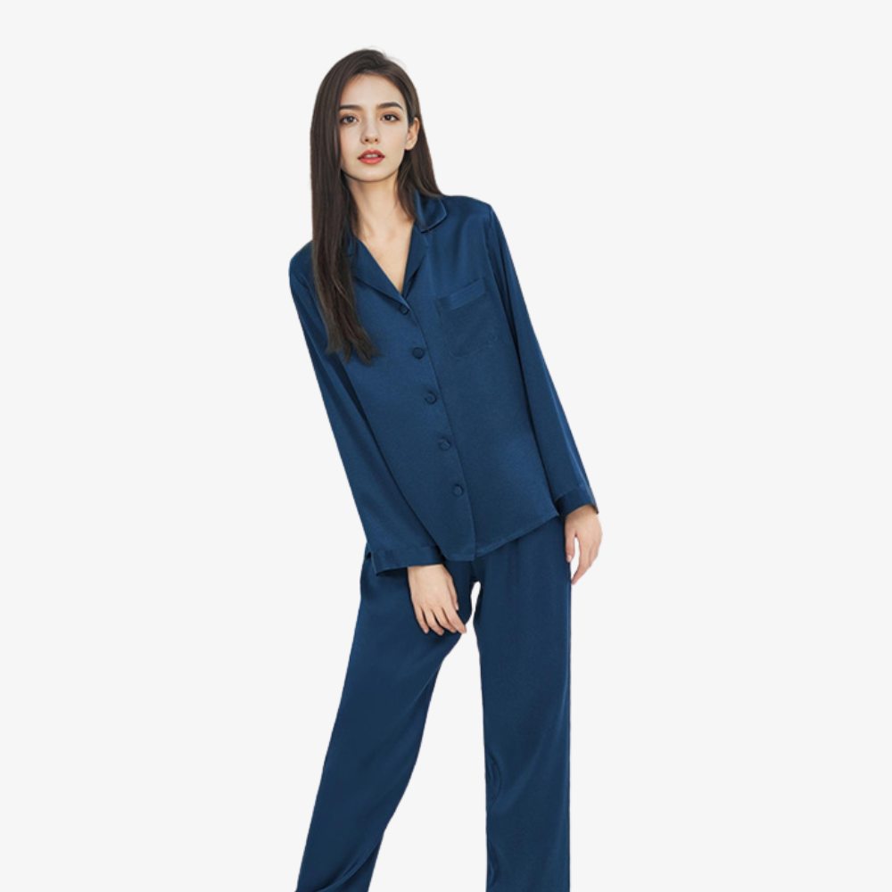 16 Momme 100% Mulberry Silk Long-Sleeve Pajama Set