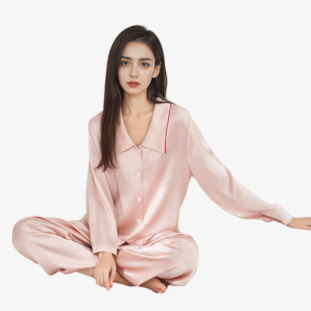 16 Momme 100% Mulberry Silk Long-Sleeve Loose Pajama Set