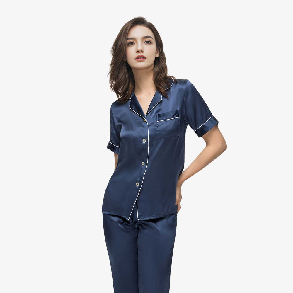 16 Momme 100% Mulberry Silk Short-Sleeve Pajama Set