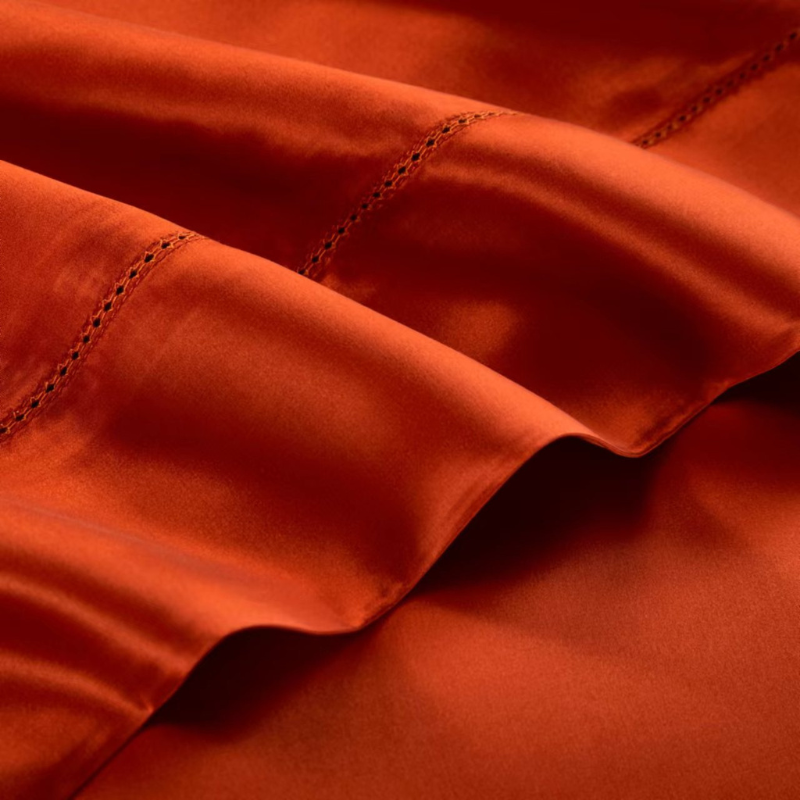 19 Momme 100% Mulberry Silk Orange Bedding Set