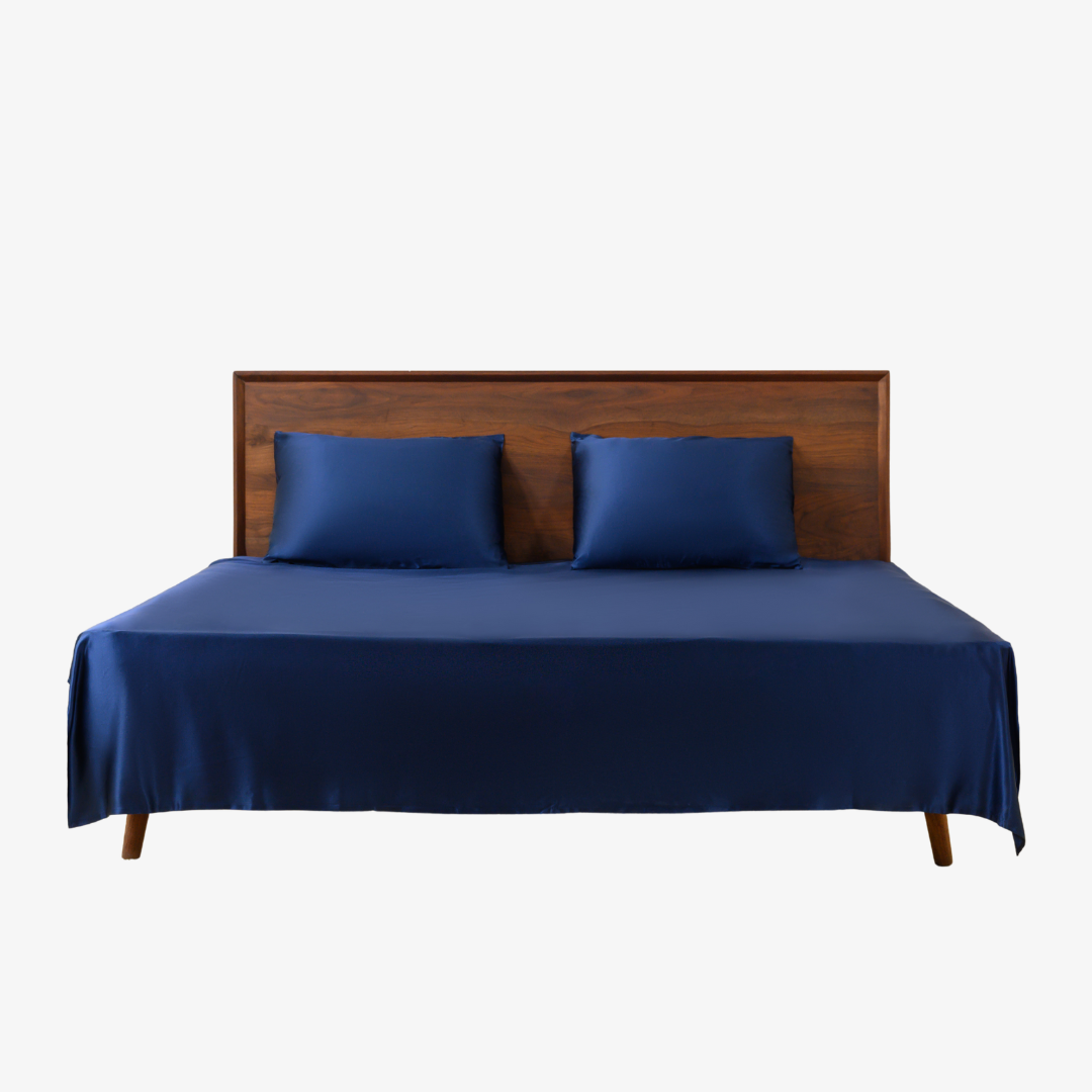 Royal Blue 19 Momme 100% Mulberry Silk Flat Sheet