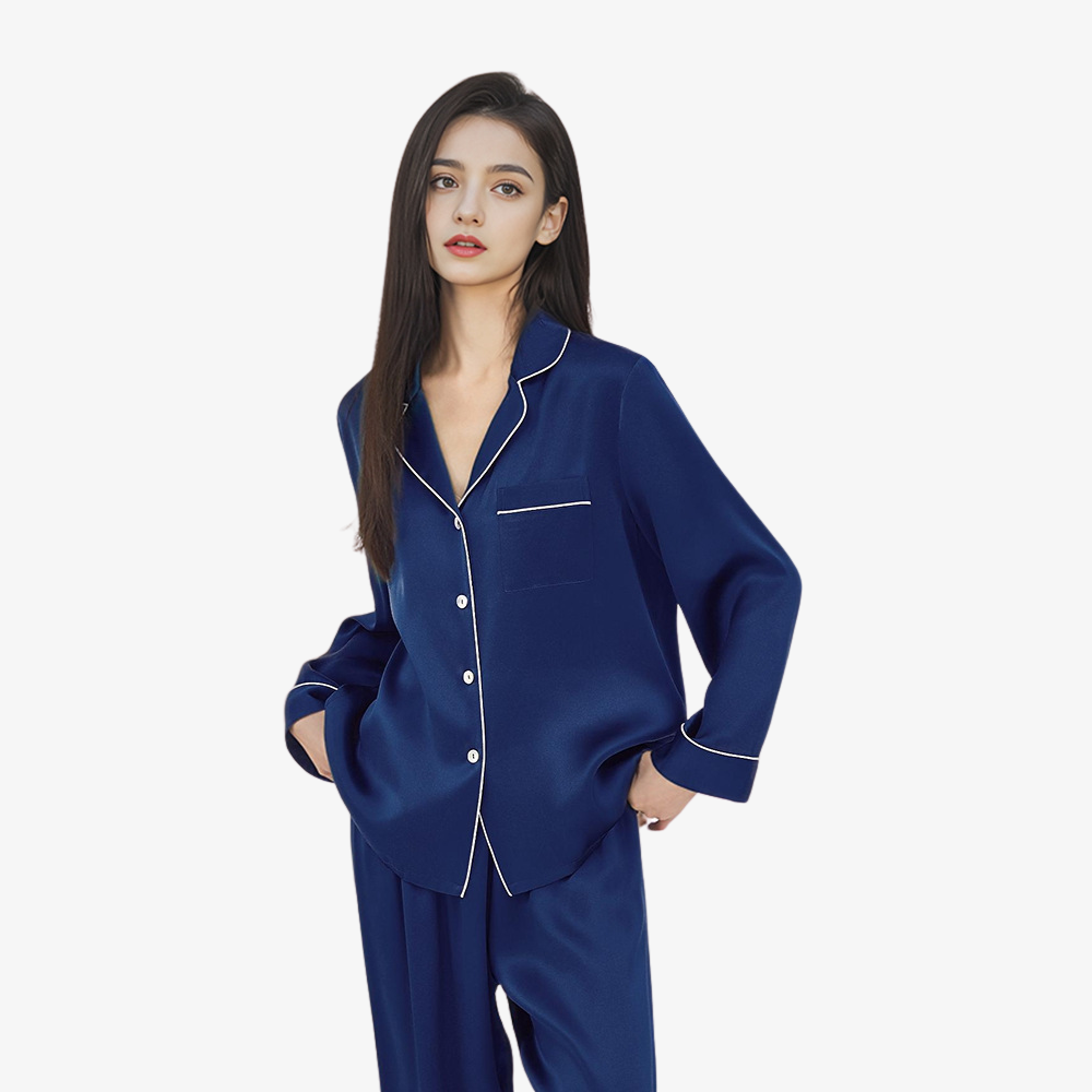 19 Momme 100% Mulberry Silk Long-Sleeve Pajama Set