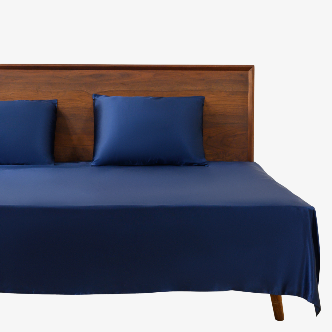 Royal Blue 19 Momme 100% Mulberry Silk Flat Sheet