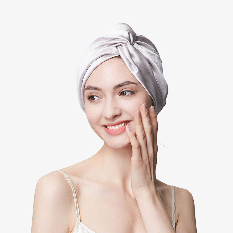 19 Momme 100% Mulberry Silk Sleep Cap – Double-Layer with Button Closure