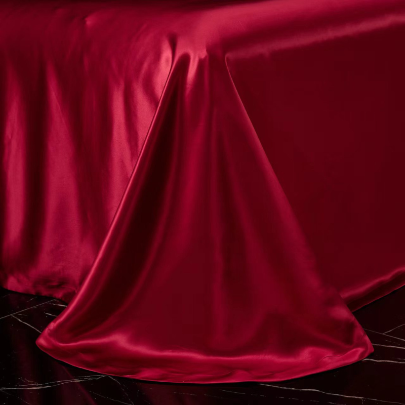 19 Momme 100% Mulberry Silk Burgundy Bedding Set