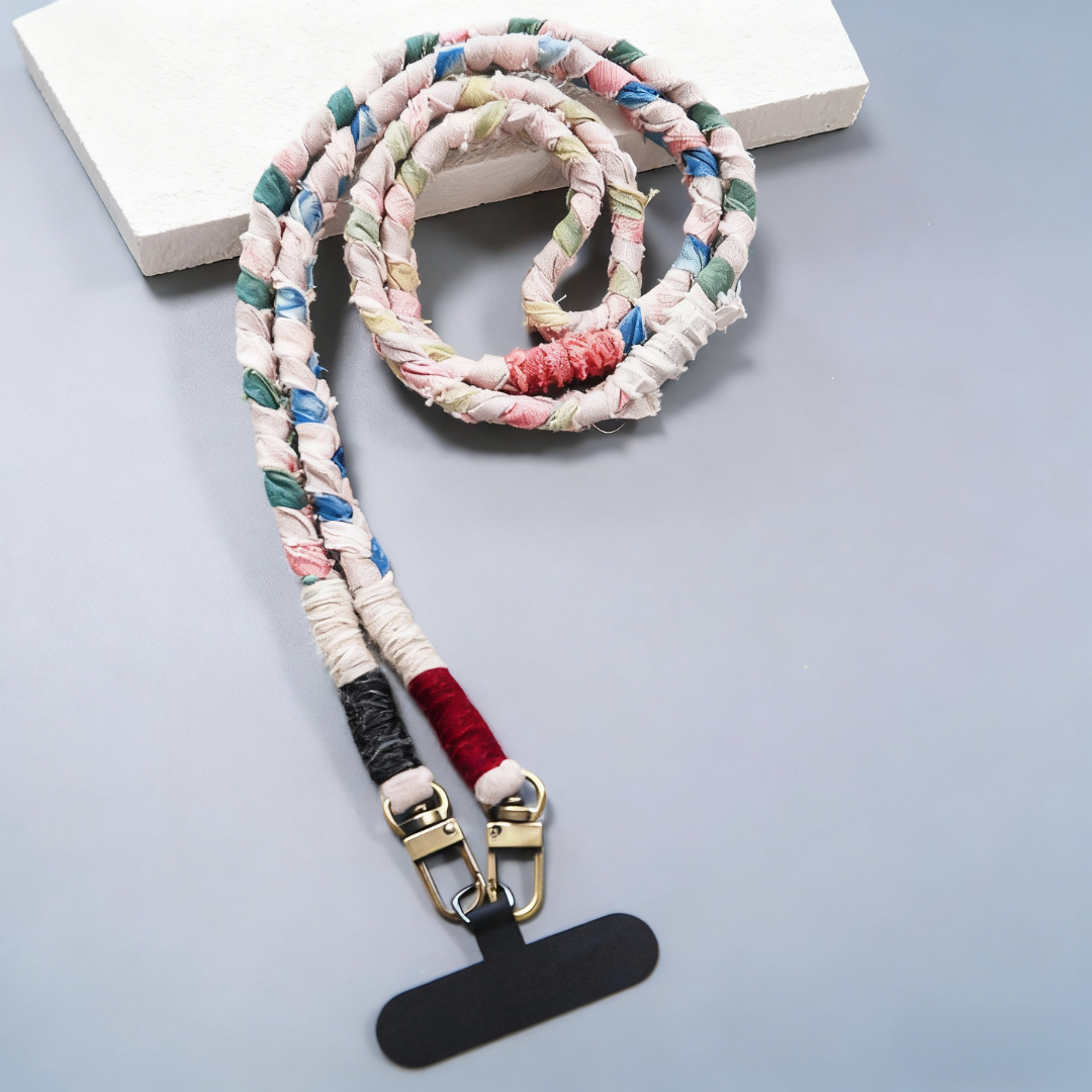 Eco-Friendly Handmade Pink Plant-Dyed Phone Lanyard