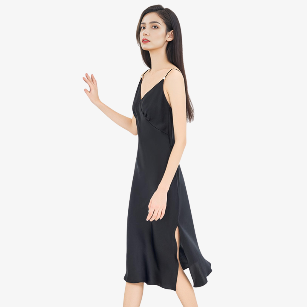 16 Momme 100% Mulberry Silk Fitted Backless Adjustable Strap Nightdress