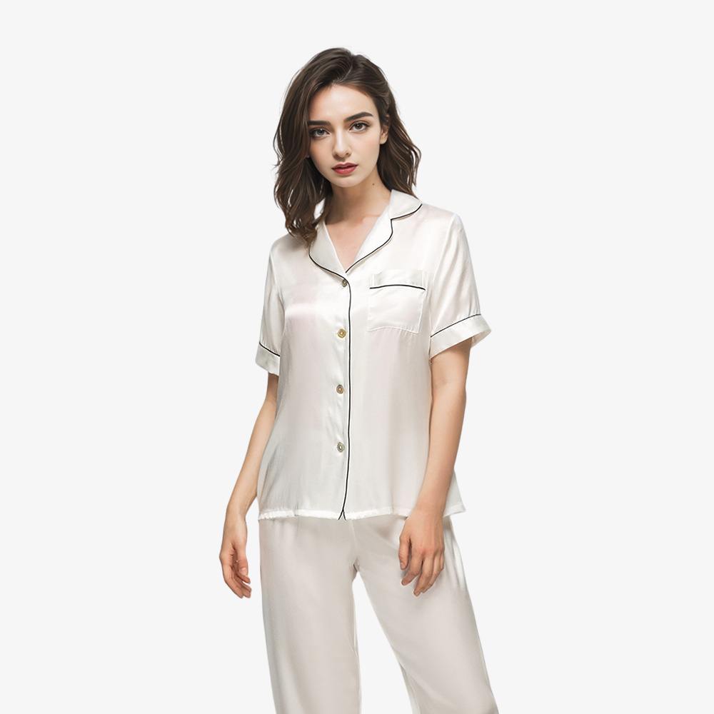 16 Momme 100% Mulberry Silk Short-Sleeve Pajama Set
