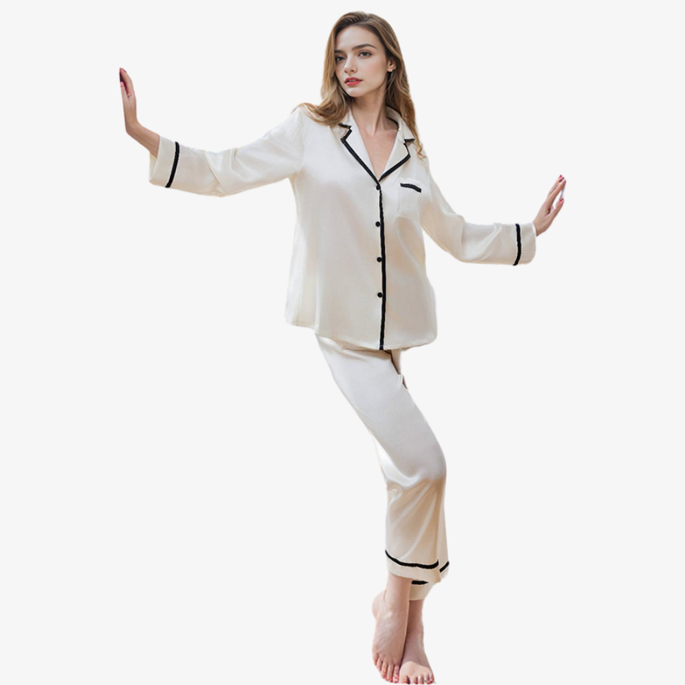 19 Momme 100% Mulberry Silk Fall/Winter Pajama Set