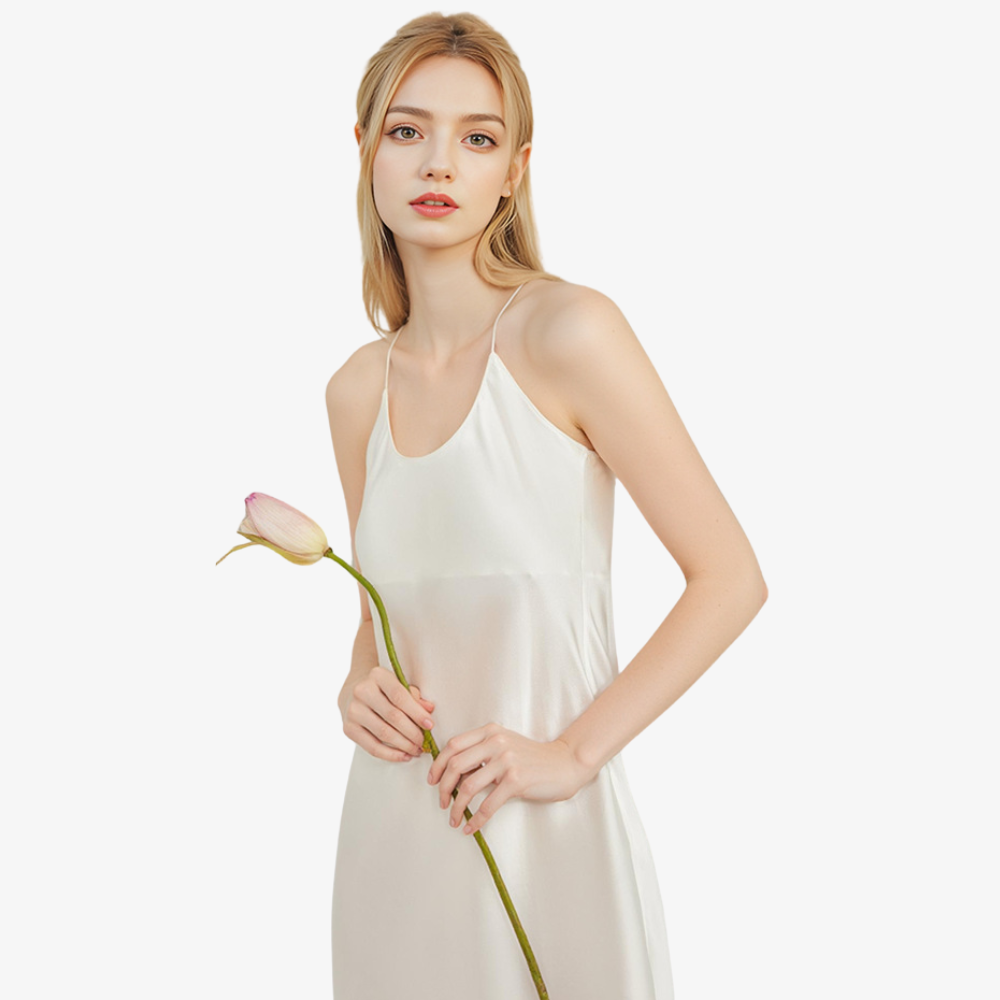 19 Momme 100% Mulberry Silk Cami Nightdress & Robe Set