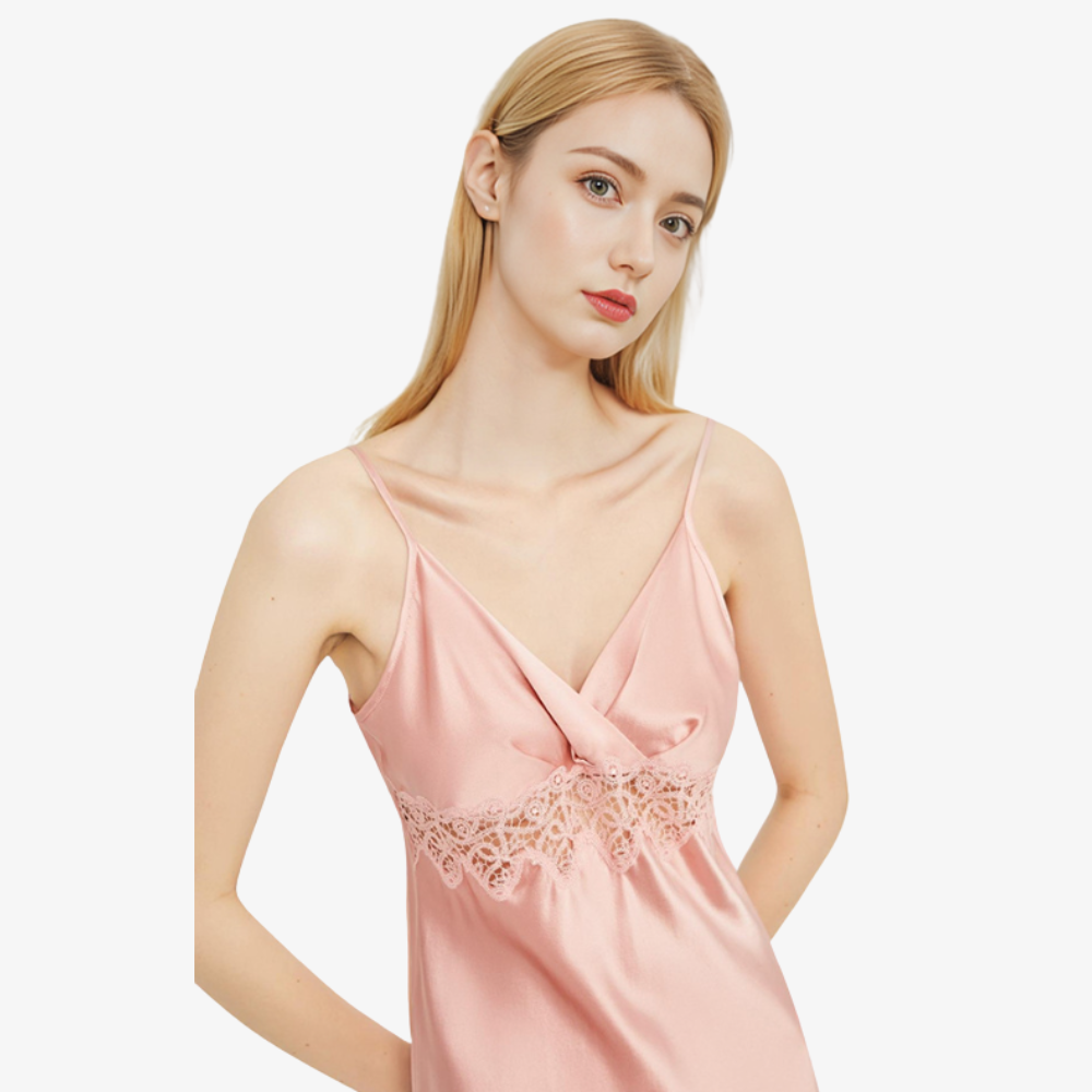 19 Momme 100% Mulberry Silk Camisole Short Nightgown & Robe Set