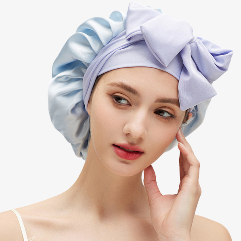 19 Momme 100% Mulberry Silk Sleep Cap – Double-Layer with Tie Strap