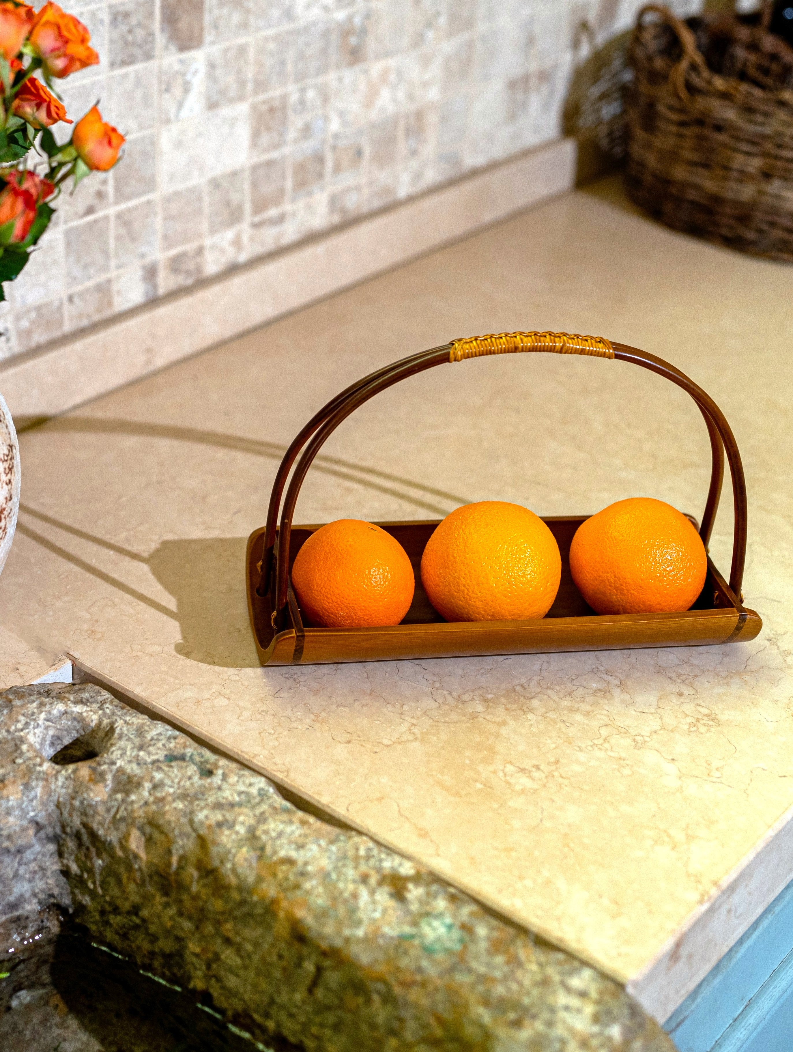 Handmade Lacquer Bamboo Fruit Plate