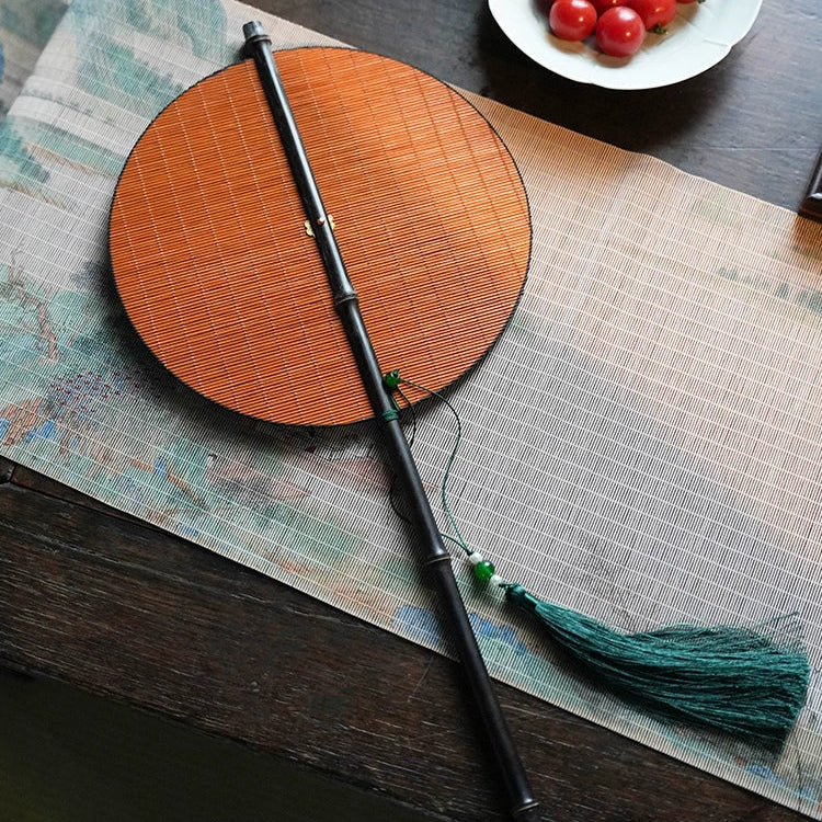 Handmade Bamboo Folding Fan with Tassel Portable Elegant