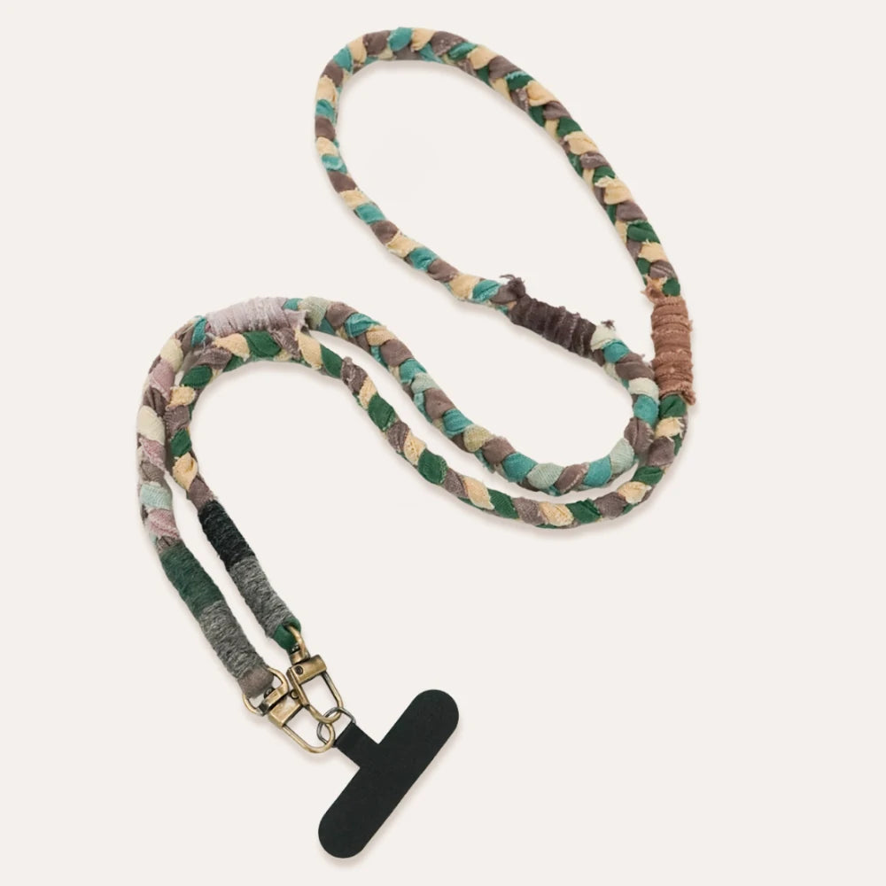 Handmade Brown Green Phone Lanyard