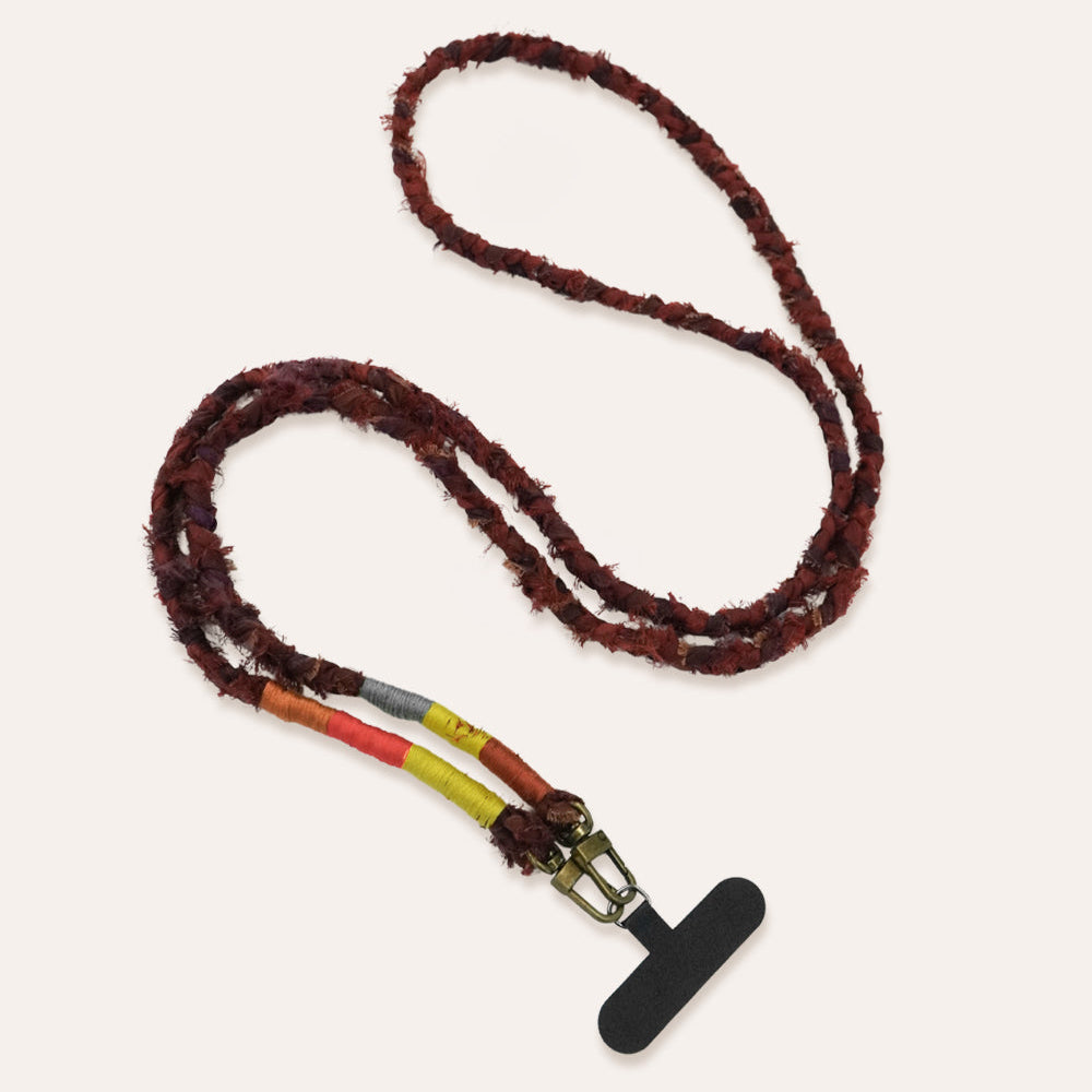 Handmade Silk Phone Lanyard in Long Length