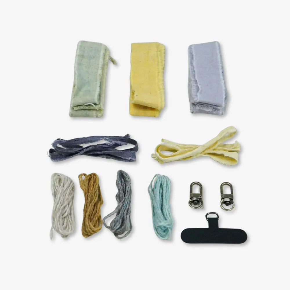 Yellow Gray Phone Strap DIY Craft Kit Set
