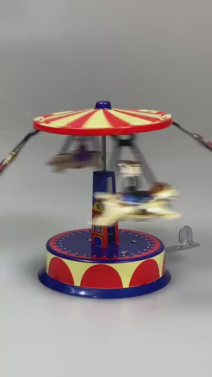 Retro Animal Carousel Tin Toy Wind Up Classic Collectible Perfect for Christmas