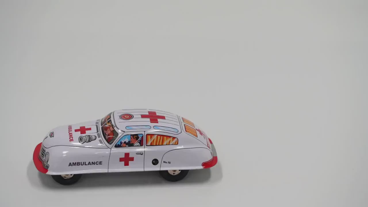 Retro Style Ambulance Tin Car Wind Up Classic Collectible Gift Idea